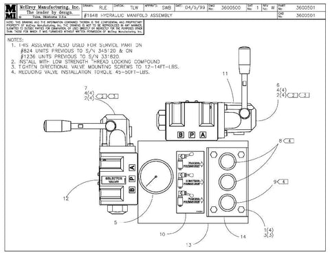 48 hydraulic manifold assy