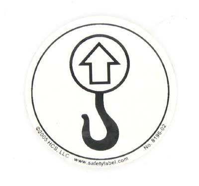 Wht, blk hook lift point label – Mcelroyparts.com