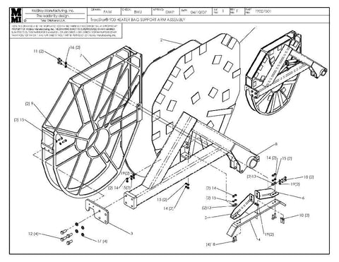 T900 htr bag support arm assy
