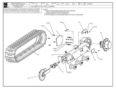 T500 ii left track assy