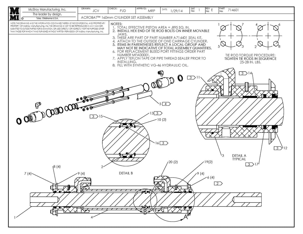 ACROBAT 160MM CYL SET ASSY