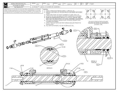 ACROBAT 160MM CYL SET ASSY